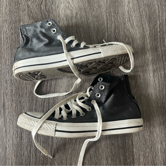 Velvet Black High-Top Converses - Picture 10 of 10